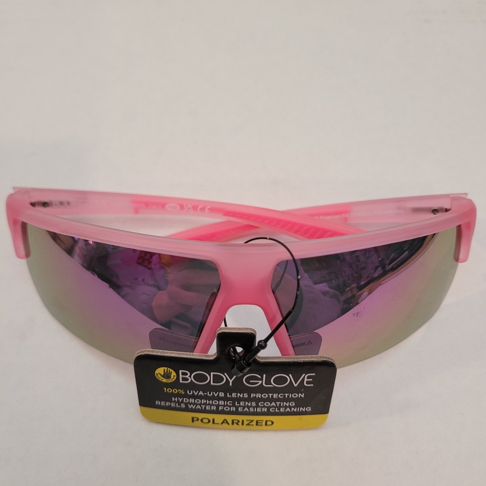 Body Glove Sunglasses Womens Matte Pink Polarized Mirror Shield BG07 L00325 - Picture 2 of 8